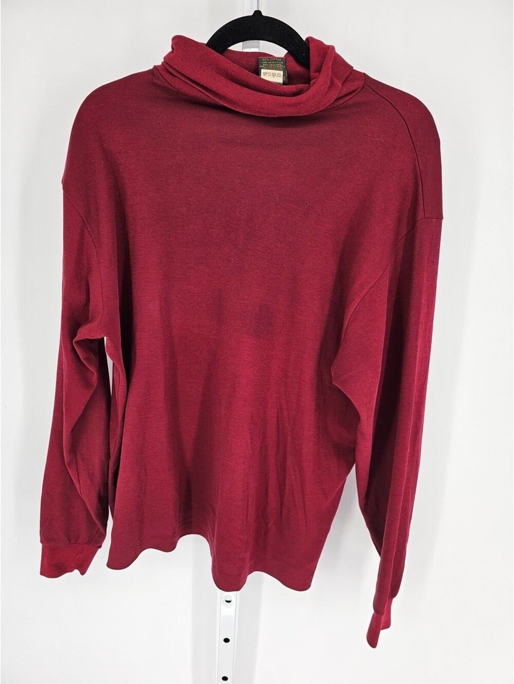 Cross Creek Women's Long Sleeve 100% Cotton Red Turtle Neck Sweater Size XL